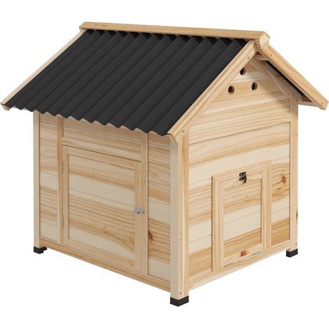 Casetta per Anatre da Esterno 78x90x92 cm con Rampa Fondo Rimovibile e Fori di Ventilazione in Legno (1/5)