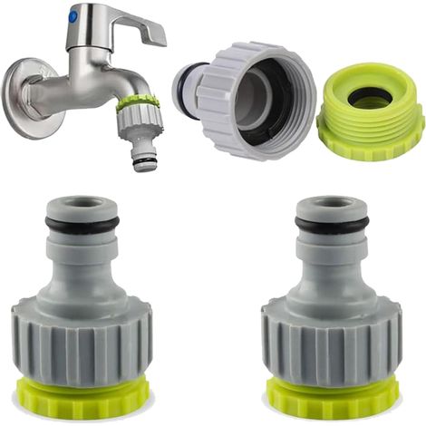 Raccord robinet 2-en-1, Lot de 3, 1/2"-3/4", adaptateur tuyau arrosage (1/5)