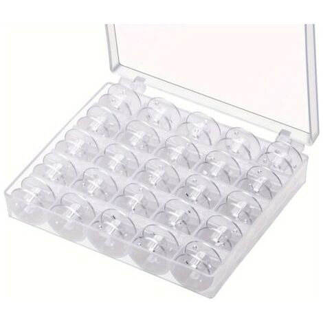 Canette Machine a Coudre,Bobines pour Machine à Coudre Canettes de Couture Universelle Bobine de Machine à Coudre en Plastique avec Boîte de Rangement (25 pièces Transparente) (1/4)
