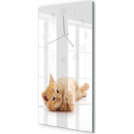 Horloge Murale Rectangulaire Verticale Décorative et Fonctionnelle 30x60 cm Chat roux 30x60 cm (1/5)