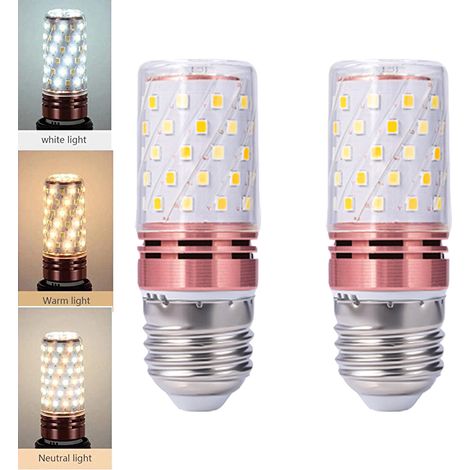 E27LED bulb energy saving for home use 1600LM AC 220-240V tri-colour dimmable wall lamp 2pcs 16w 240v 220 Rose (1/5)