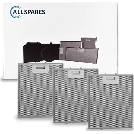 Filtro metálico AllSpares (3 unidades) para campanas extractoras compatibles con AEG-Electrolux 4055101671 (276 x 231 x 8 mm) (1/5)