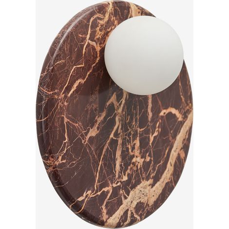 SKLUM Wandlampe Ø30 cm aus Marmor mit Kristallkugel Conrad                      Roter Marmor Cherry Gold             