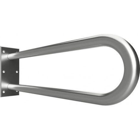 Barre d'appui en forme U HELP en acier brossé-90x25x10cm-- (1/4)