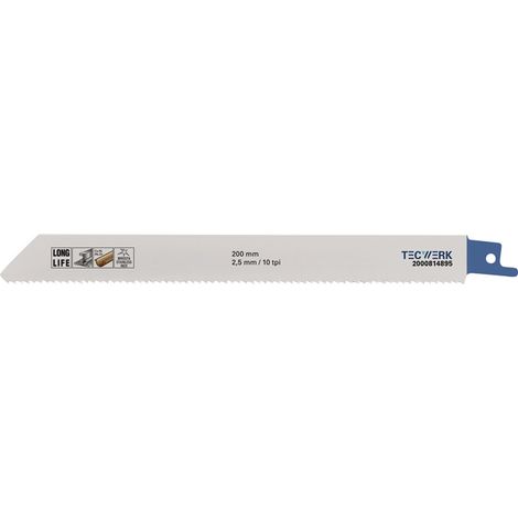 TECWERK Säbelsägeblatt L.200mm B.19mm TPI 10 2,5mm 5 St./Karte TW