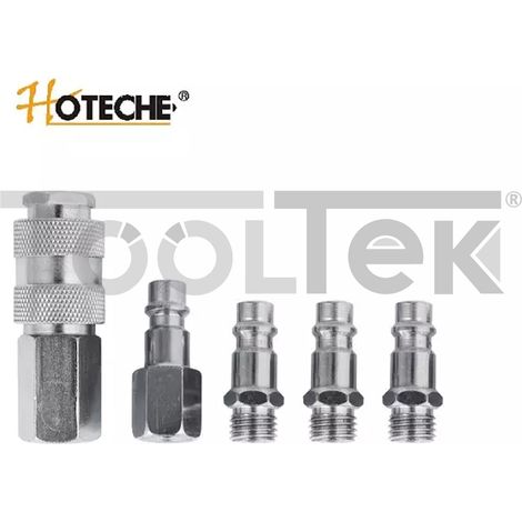 KIT 5pz ATTACCHI RAPIDI RACCORDI ARIA SGANCIO RAPIDO 1/4"