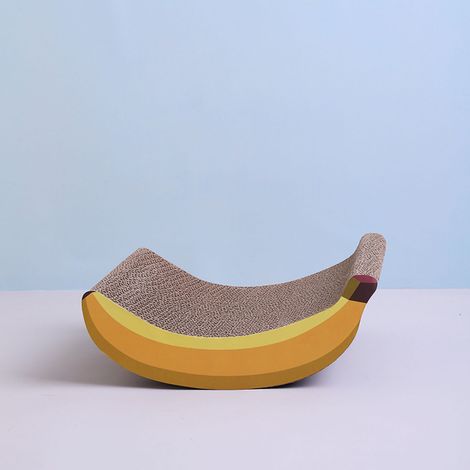 Planche à gratter en forme de banane pour chat, griffe de meulage en papier ondulé mignon et amusant pour chats et chatons (1/5)