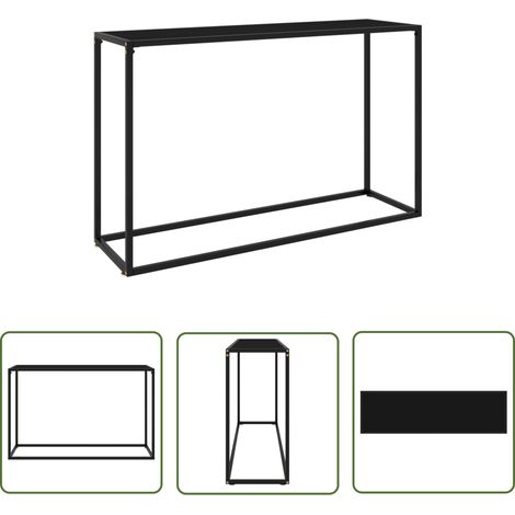 The Living Store Konsolentisch Schwarz 120x35x75 cm Hartglas - Konsolentisch - Wohnzimmermöbel - Sideboard - Schwarz - Hartglas (1/5)