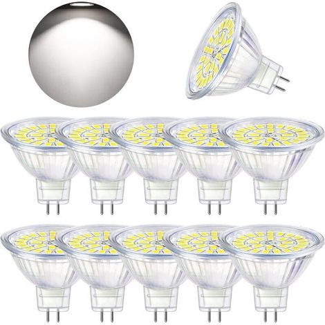 GU5.3 LED-Lampe, Kaltweiß 6000K, MR16 LED 12V 5W, entspricht 50W Halogen, nicht dimmbare LED-Spotlampen, 10er-Packung