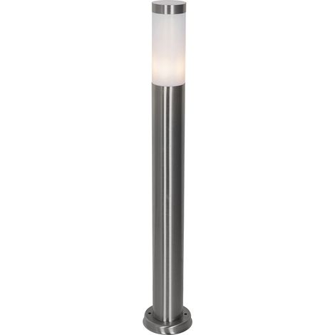 QAZQA Moderno Lámpara de poste moderna para exteriores de acero con opalino 80 cm IP44 - Rox Acero /Plástico Alargada Adecuado para LED Max. 1 x 20 Watt (1/4)