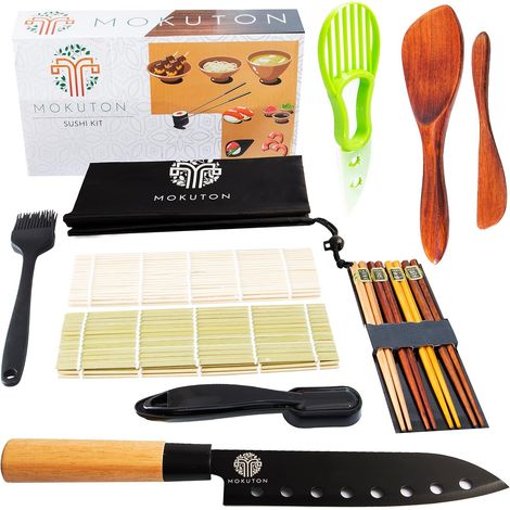 Set preparare sushi Bambù completo con borsa coltello (1/5)