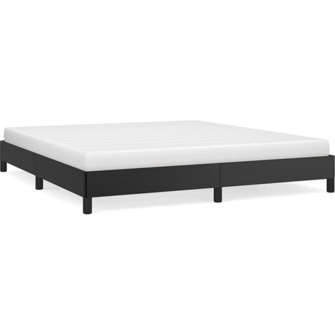 Lit double  Lit adulte  Cadre de lit sans matelas noir 160x200 cm similicuir