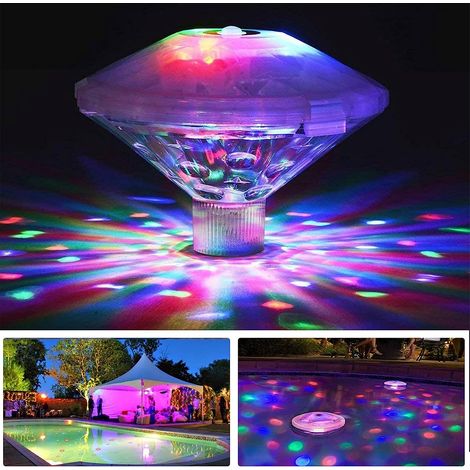 QAZQA Lumière de Piscine de LED,Lumière de Bain Disco,Lumière LED Submersible avec 8 Modes d'éclairage Multi-Couleur,IP67 Lumière Piscine Flottante,Sous-Marine Lampe LED pour Piscine,Fontaine,Spa,Part