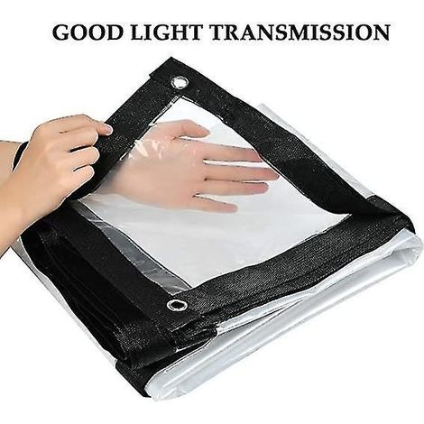 Bâche transparente imperméable, bâche transparente avec œillets, auvents et bâches, bâche résistante aux intempéries, plan (1/2)