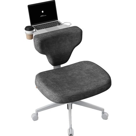 Chaise Croisée, Design Ergonomique, Dossier Réglable, Gris Foncé (1/2)