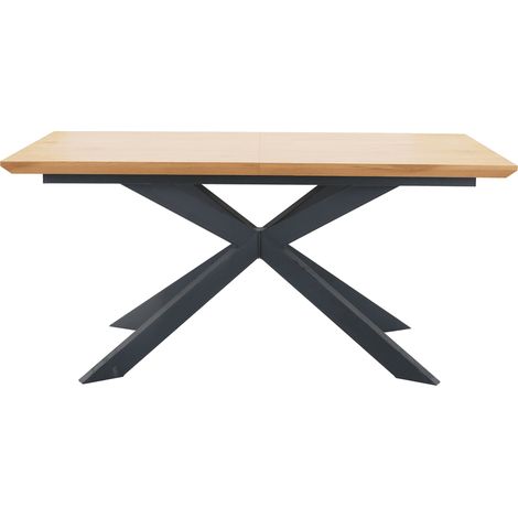Deco In Paris – Table extensible en bois 10 personnes 160-200 cm – Pieds en métal noir – Design moderne et chaleureux pour repas conviviaux (1/5)