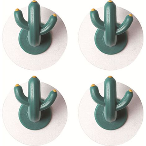 4 pcs Creative Cactus Crochets Mur Crochets Auto-Adhésif Crochets Décoration Mignon Mur Crochets Serviette Crochets Salle De Bains Cuisine Salon Poinçon Gratuit (1/5)