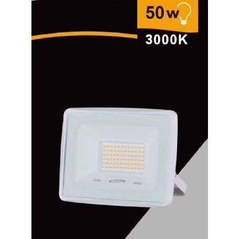 TRADE SHOP - Faretto Led Faro 50 W 4500 Lm Ip65 Bianco Luce Calda Naturale Fredda Ek02-50w-b - -Bianco Caldo      -
