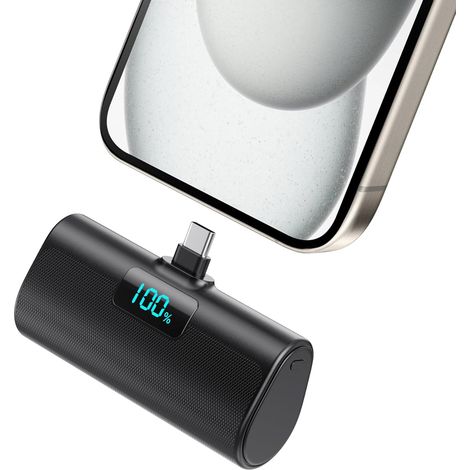 Batterie Externe pour 17 16 15 Series 5200mAh USB C Power Bank à Charge Rapide Ultra-Compact et Léger Batterie Portable Écran LCD Chargeur Portable pour 17 16 15 Pro Max (1/5)