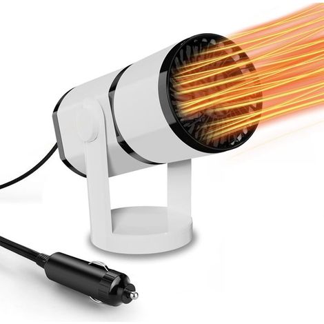 Chauffage Voiture 12V 150W, Chauffage de Voiture, Réchauffeur de Voiture Chauffage De Ventilateur Voiture 2 en 1 avec Prise Allume-cigare, 360° Rotatif Ventilateur Dégivrage et Désembuage Voiture (1/5)