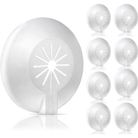 YMYNY Lot de 8 rosaces pour radiateur,Cache-tuyau,rosace à clapet en plastique pour diamètres de 8 à 22 mm,montage ultrarapide
