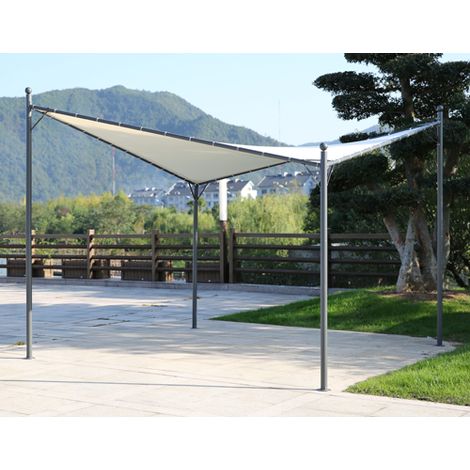 GAZEBO a vela 3.5x3.5mt in acciaio - TELO IMPERMEABILE