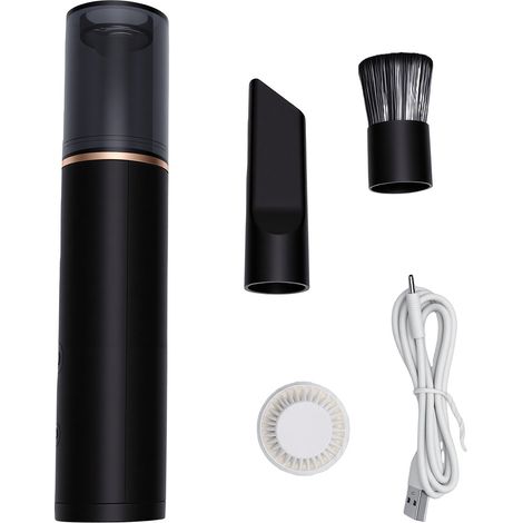 Mini-Akku-Handstaubsauger mit Kaffeemühle, weicher Bürste für Zuhause und unterwegs, schwarz (1/5)