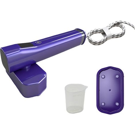 Vaporiera portatile 2 in 1, ideale per viaggi e uso domestico. Potente emissione di vapore di 13-20 g/min, serbatoio dell'acqua da 100 ml, 8 minuti di vapore continuo. Leggera e compatibile con appare (1/5)