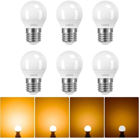 Ampoule LED E27 Dimmable, 4.2W Équivalent à 40W, Blanc Chaud 2700K 470lm, Ampoules Mini Globe G45 avec Culot à Vis Gros, Lampe Intensité Variable 220-240V, Lot de 6 (1/5)