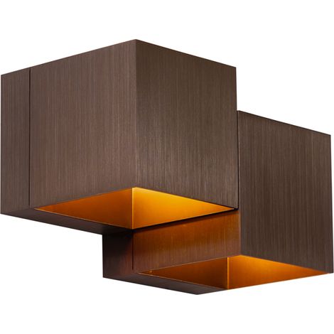 QAZQA Appliques transfer double - Moderno - Alluminio - Bronzo - Alltri/Quadrato Max. 2 x Watt