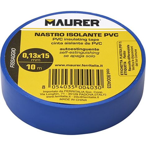NASTRO ISOLANTE PVC BLU MAURER 25MTX19MM SP.0,13MM