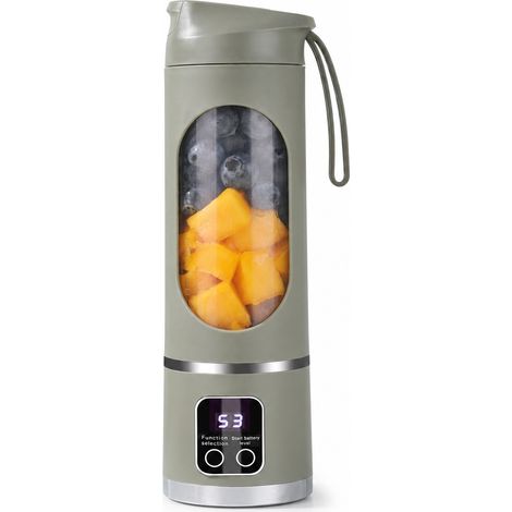 Mixeur Portable Électrique USB Rechargeable Vert Armée 3,7 V pour Jus et Smoothies (1/5)