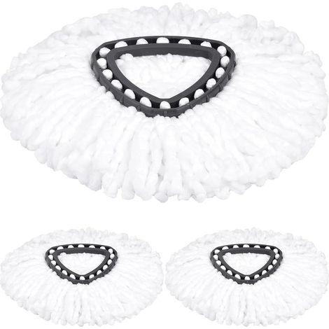 3 Microfiber Mop Pads Compatible with Vileda Turbo 2-in-1 EasyWring & Clean Cleaning Head [White] (1/5)