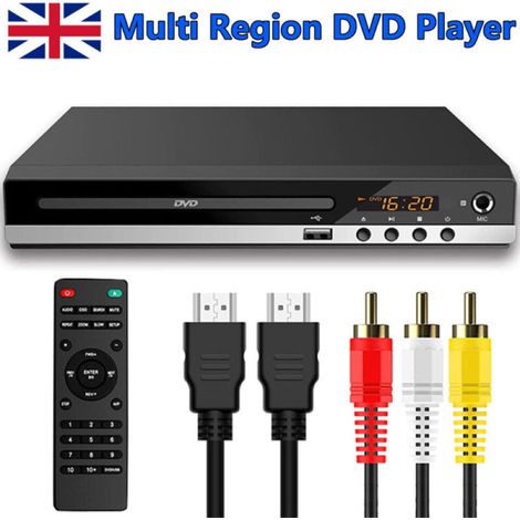 Lecteur DVD Région Libre - HDMI et Entrée USB - Résolution 1080p - Compatible TV et Projecteur - 1 Pièce (1/5)