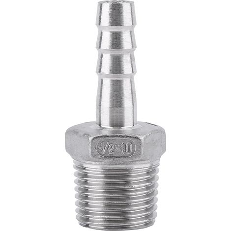 Raccord Pour Tuyau Adaptateur En Acier Inoxydable SS304 1/2 X 10 Mm Pour Système Hydraulique (1/5)