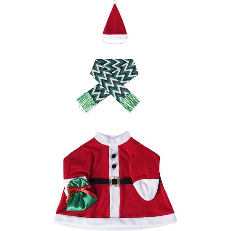 Traje de Papá Noel con bufanda de espiga para estatua de ganso de jardín (modelo de 58 cm), decoración navideña festiva. (1/5)