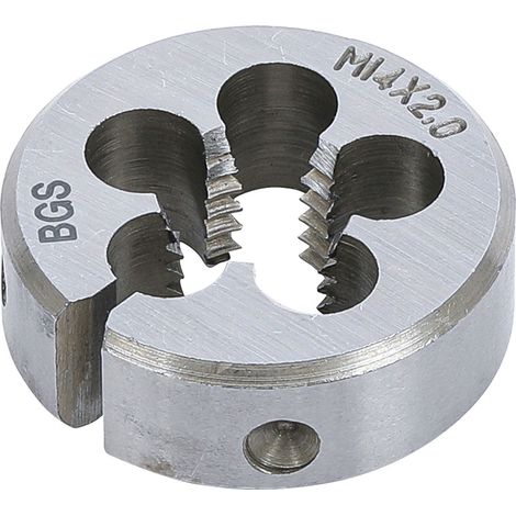 Bgs Technic – Filière M14 x 2.00 x 38 – Filetage métrique pas standard – Acier GCr15 pour filetages propres – Ø extérieur 38.1 mm