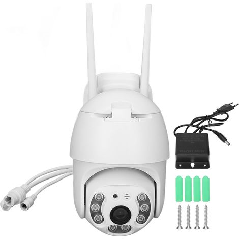 Caméra de surveillance intérieure extérieure IP66 étanche avec projecteurs LED, suivi automatique PTZ, prise UE 100-240V (1/5)