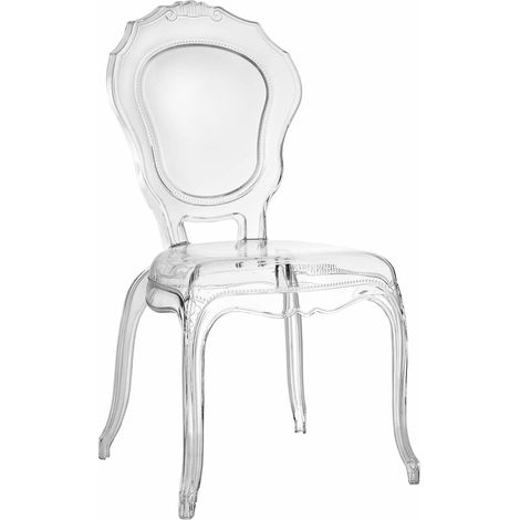 Chaise transparente Queen – En polypropylène léger et durable – Finition brillante – Empilable – Capacité de charge 120 kg (1/5)