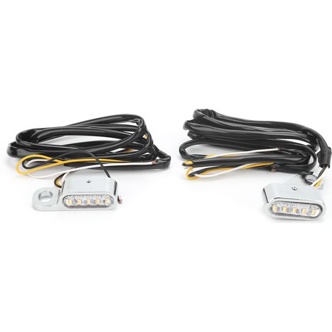 2x clignotants LED moto 12V, feux indicateurs argent chromé pour XL 48 72 1200 883 2004‑2020 (1/5)