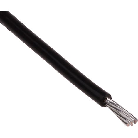 Fil de câblage à gaine PTFE RS PRO, 0,22 mm², 24 AWG, 200°C max, PTFE Noir, 25m ( Prix pour Bobine de 25 Mètres )