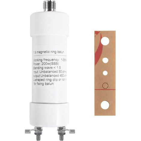 Convertitore di impedenza impermeabile per antenne a onde corte ad alta potenza, 200 W, balun 1:9, da 50 ohm a 450 ohm, per antenne a filo lungo (1/2)