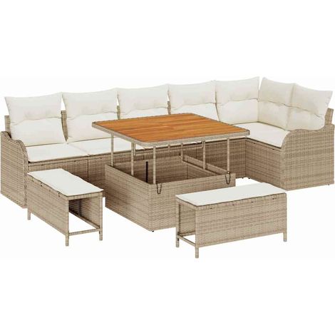 Maison Exclusive - Conjunto de sofá de jardín 9 uds. 8-Número de (1/5)