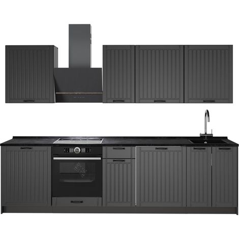 Cucina componibile Fame-Line, Grigio scuro/Antracite, 280 cm senza piano di lavoro, Vicco (1/5)