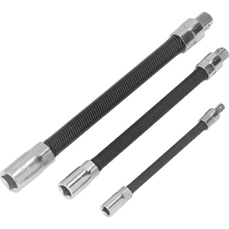 Lot de 3 rallonges flexibles en acier à ressort pour perceuse électrique, avec support magnétique pour la réparation automobile (1/5)