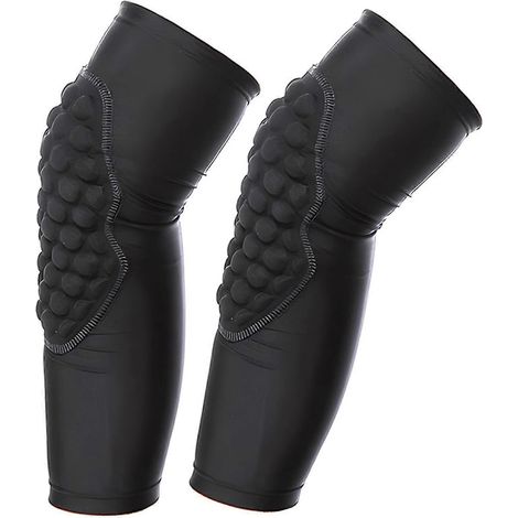 Genouillères pour enfants et adolescents, manchons de compression pour les jambes, protections rembourrées pour la lutte, le basketball et le baseball (1 paire, noir). (1/3)