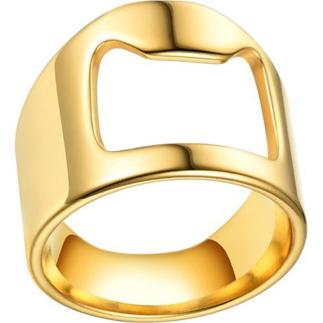 Bague de barman, ouvre-bouteille intégré - Ouvre-bouteille portable  Bague de barman élégante en acier titane, ouvre-bouteille portable et original pour les barmans (1/5)