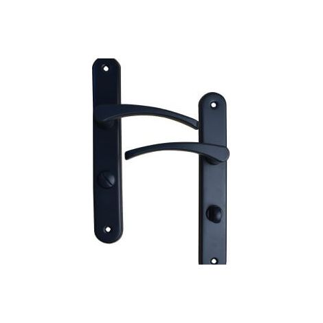 Quincadeco – Poignée de porte coulissante aluminium gris RAL 7016 – Garniture complète avec bouton de condamnation – Entraxe 195mm – Fabrication européenne