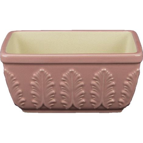 Vaso per bonsai rettangolare in gres smaltato rosa chiaro 12,5x8x6 cm - A9A