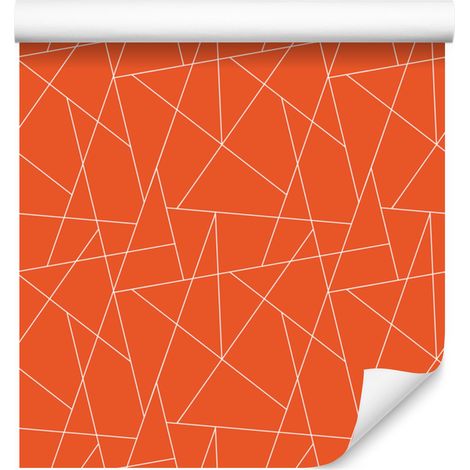 Carta da parati con motivo geometrico color pesca, centro color pesca 50x1000 cm (1/5)